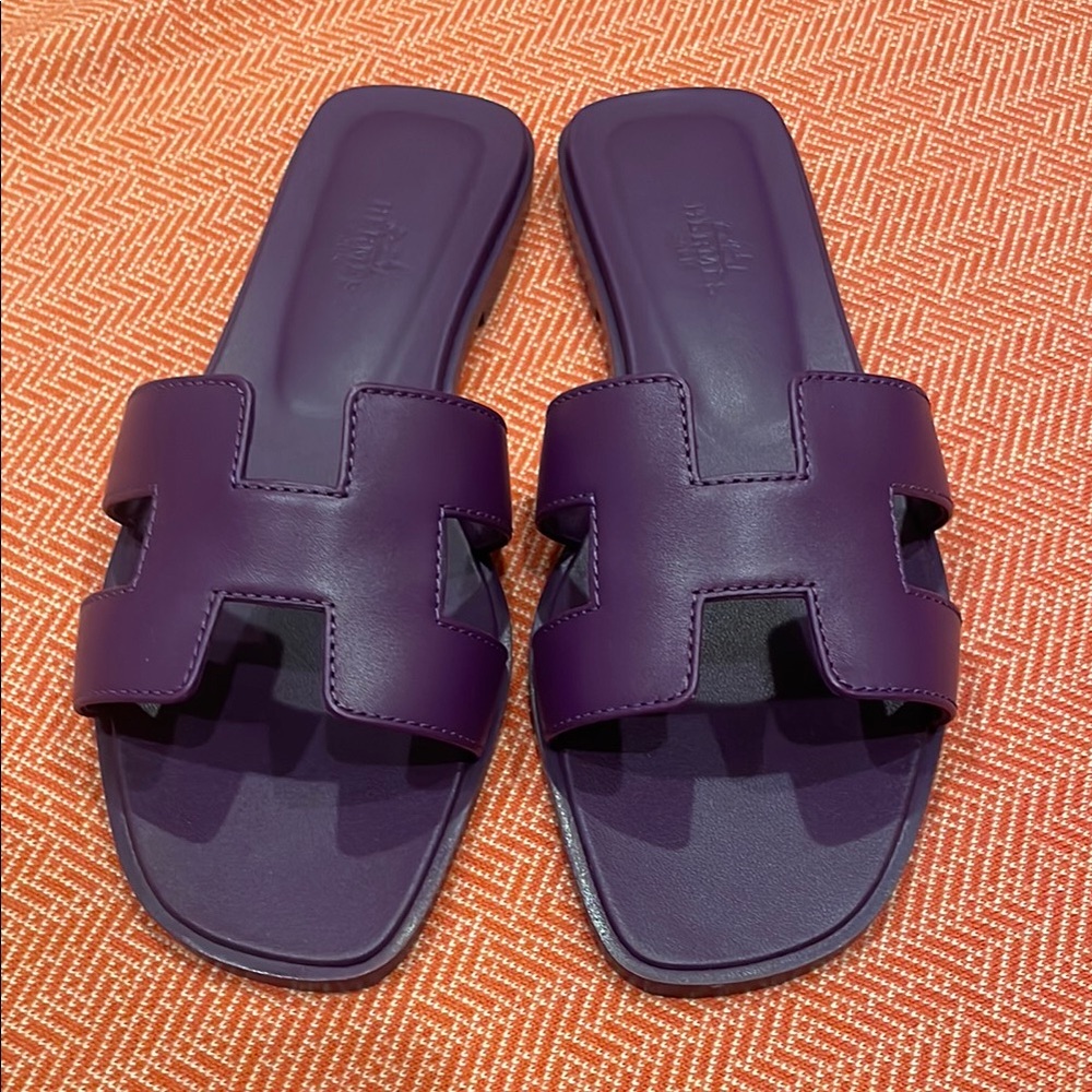 Hermes Purple Sandals Minimalist Design